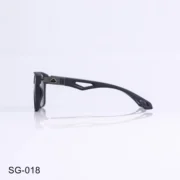 SG-018 - Bold Rectangle Sunglasses Matte Blue Frame with Stylish Metal Detailing