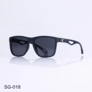 SG-018 - Bold Rectangle Sunglasses Matte Blue Frame with Stylish Metal Detailing