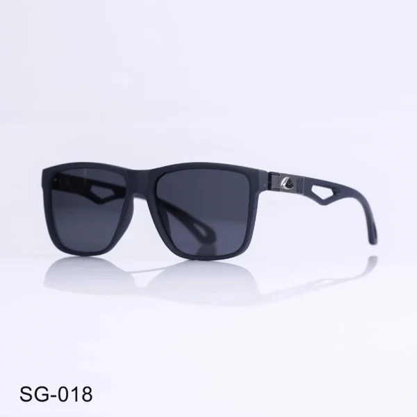 SG-018 - Bold Rectangle Sunglasses Matte Blue Frame with Stylish Metal Detailing