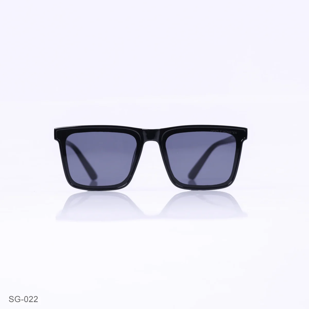 SG-022 - Classic Glossy Black Retro Square Sunglasses