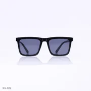 SG-022 - Classic Glossy Black Retro Square Sunglasses
