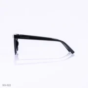 SG-022 - Classic Glossy Black Retro Square Sunglasses