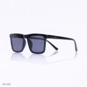 SG-022 - Classic Glossy Black Retro Square Sunglasses