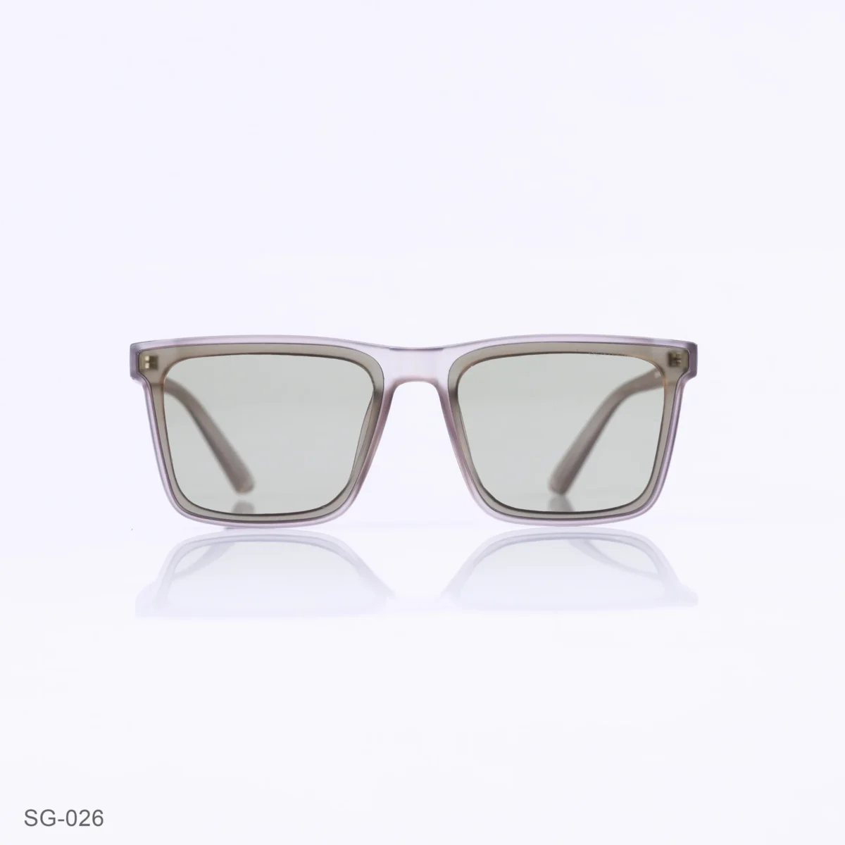 SG-026 - Classic Transparent Beige Retro Square Sunglasses
