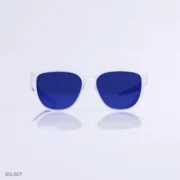 SG-027 - Stylish Clear Frame Wayfarer Sunglasses with Blue Temples