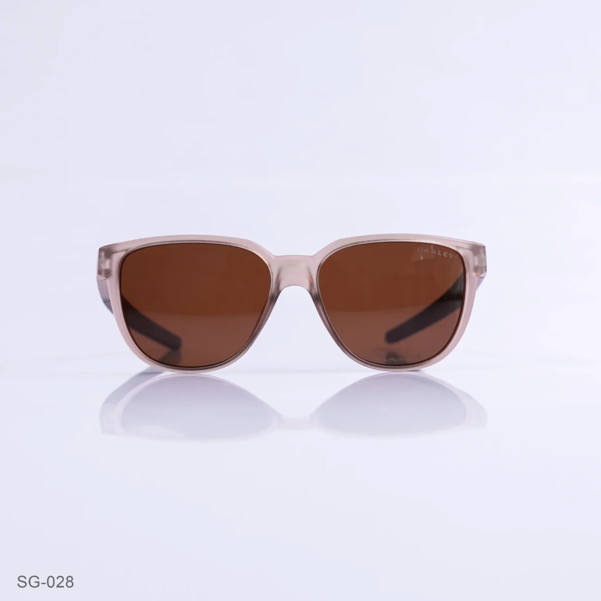 SG-028 - Stylish Transparent Brown Frame Wayfarer Sunglasses with Brown Temples