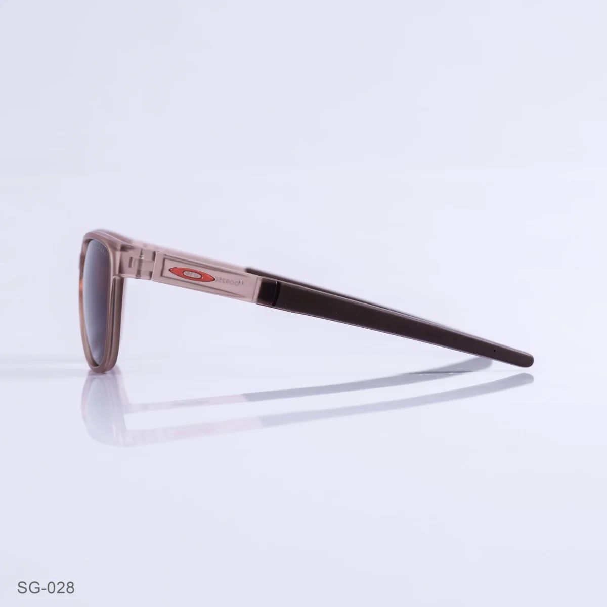 SG-028 - Stylish Transparent Brown Frame Wayfarer Sunglasses with Brown Temples