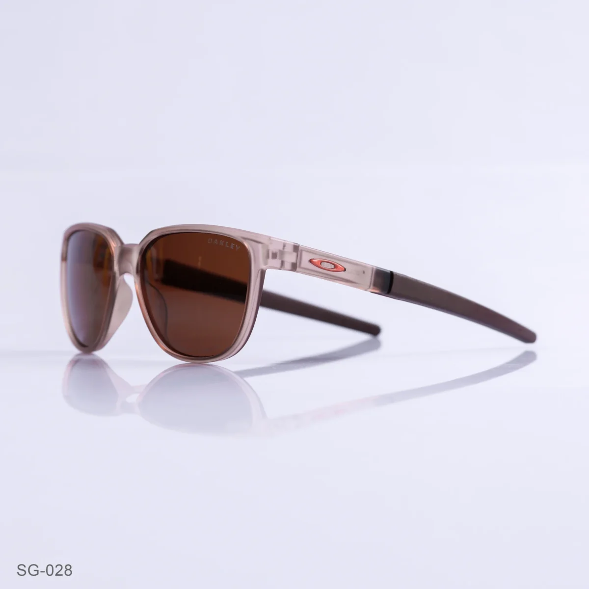 SG-028 - Stylish Transparent Brown Frame Wayfarer Sunglasses with Brown Temples