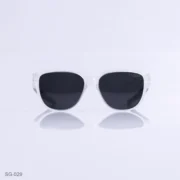 SG-029 - Stylish Transparent White Frame Wayfarer Sunglasses with Gray Temples