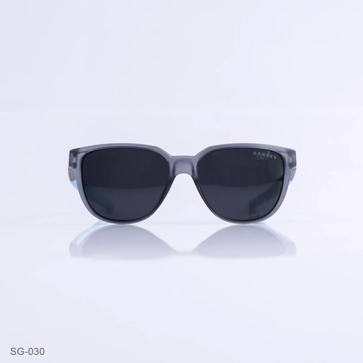 SG-030 - Stylish Transparent Gray Frame Wayfarer Sunglasses with Blue Temples