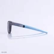 SG-030 - Stylish Transparent Gray Frame Wayfarer Sunglasses with Blue Temples
