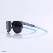 SG-030 - Stylish Transparent Gray Frame Wayfarer Sunglasses with Blue Temples