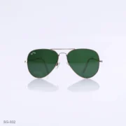 SG-032 - Timeless Golden Metal Frame Green Lens Aviator Sunglasses