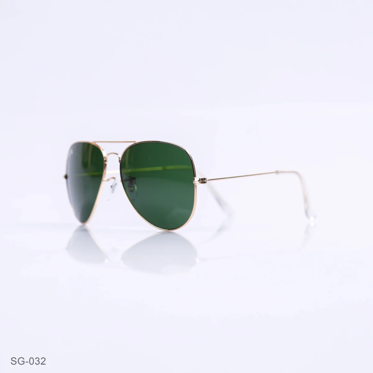 SG-032 - Timeless Golden Metal Frame Green Lens Aviator Sunglasses
