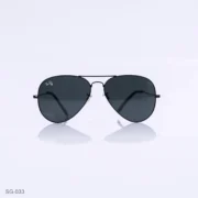 SG-033 - Timeless Black Metal Frame Black Lens Aviator Sunglasses