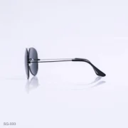 SG-033 - Timeless Black Metal Frame Black Lens Aviator Sunglasses