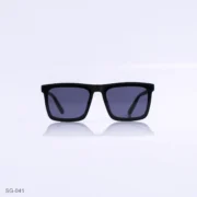 SG-041 - Minimalist Sleek Black Retro Square Sunglasses