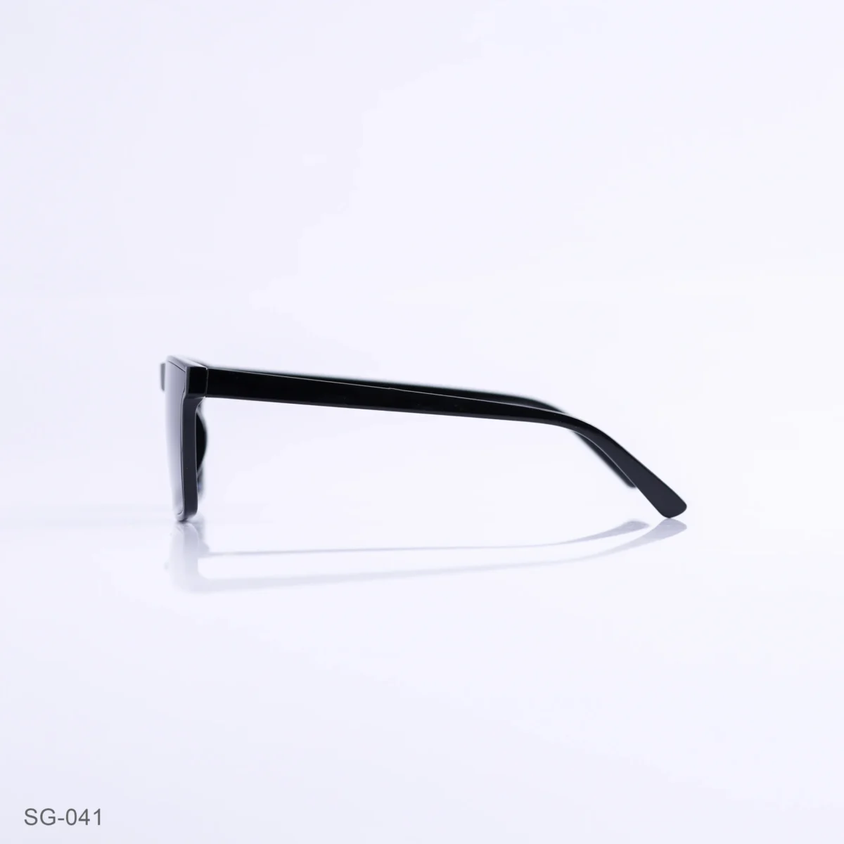 SG-041 - Minimalist Sleek Black Retro Square Sunglasses