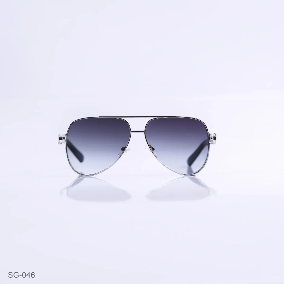 SG-046 - Stylish Gradient Lens Premium Classic Silver Frame Aviators