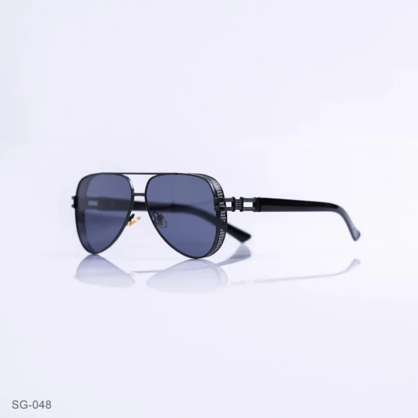 SG-048 - Stylish Modern Dark Lens Premium Classic Black Frame Aviators