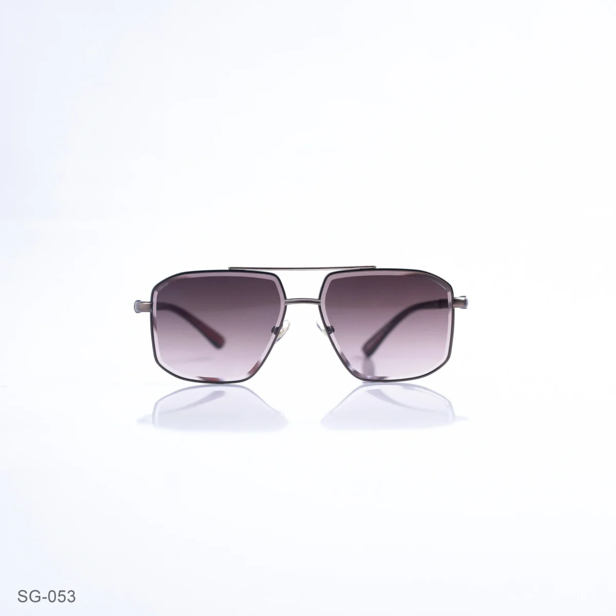 SG-053 - Modern Brown Finish Premium Geometric Sunglasses