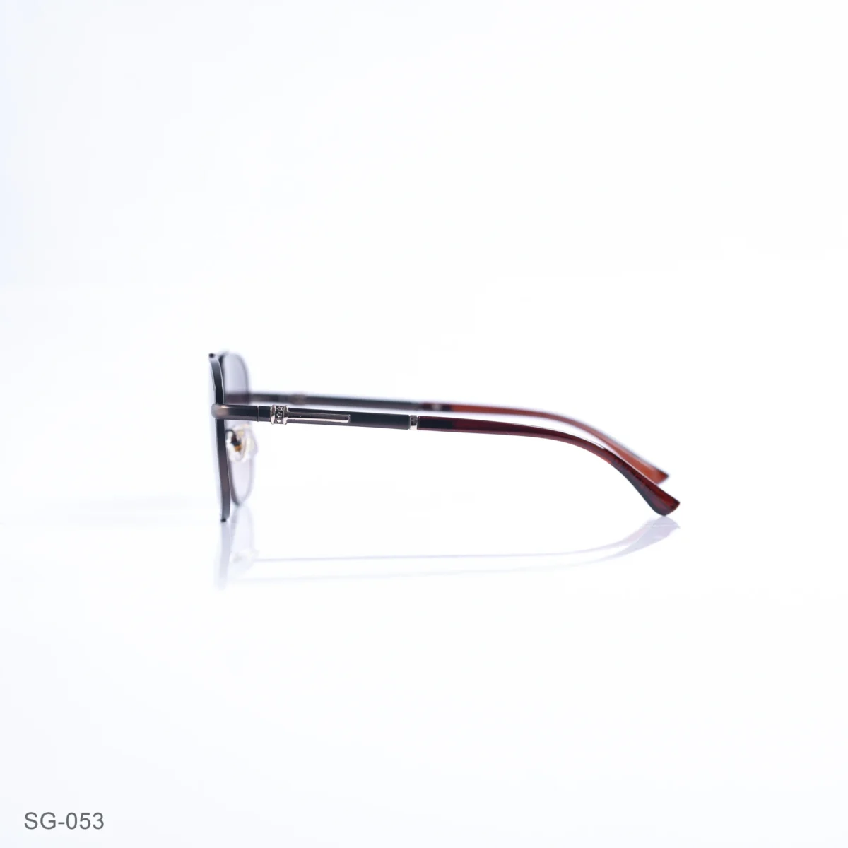 SG-053 - Modern Brown Finish Premium Geometric Sunglasses