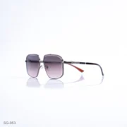 SG-053 - Modern Brown Finish Premium Geometric Sunglasses