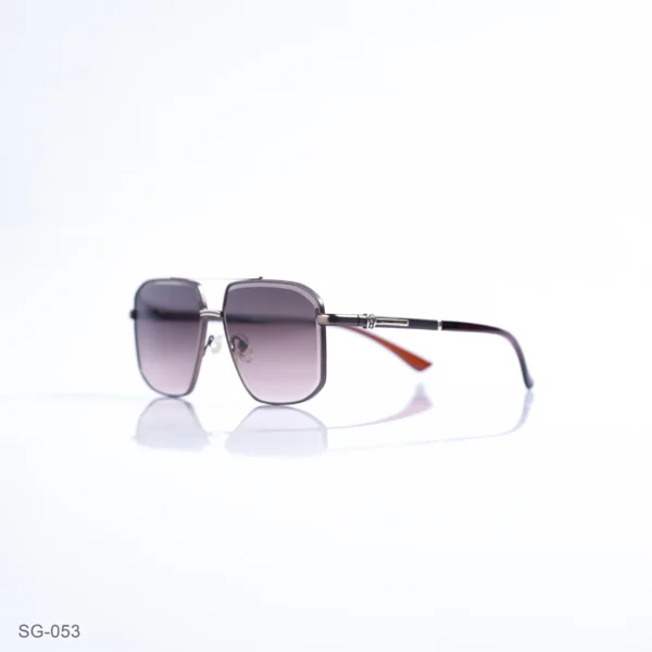 SG-053 - Modern Brown Finish Premium Geometric Sunglasses