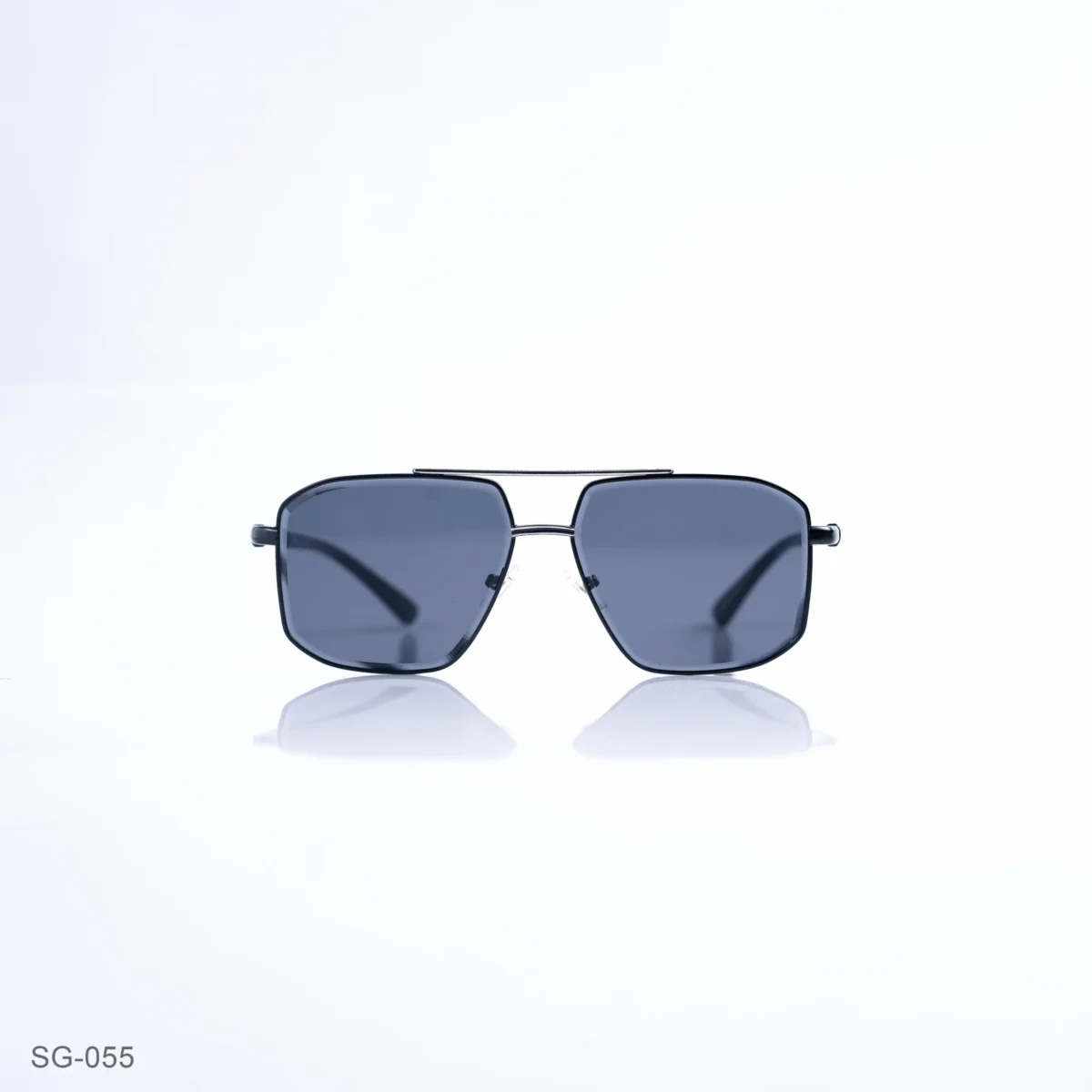 SG-055 - Modern Black Finish Premium Geometric Sunglasses