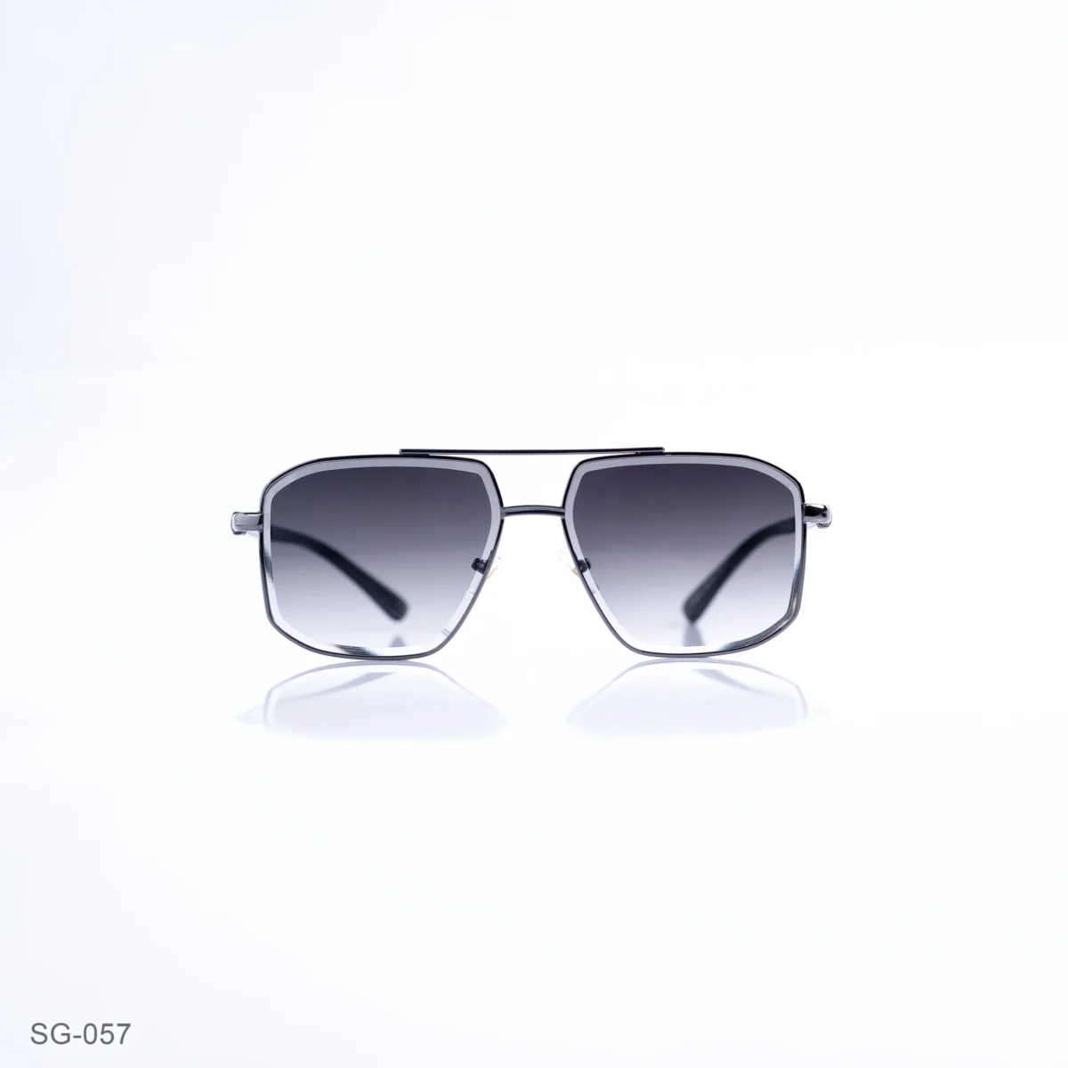 SG-057 - Modern Silver Finish Premium Geometric Sunglasses