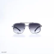 SG-057 - Modern Silver Finish Premium Geometric Sunglasses