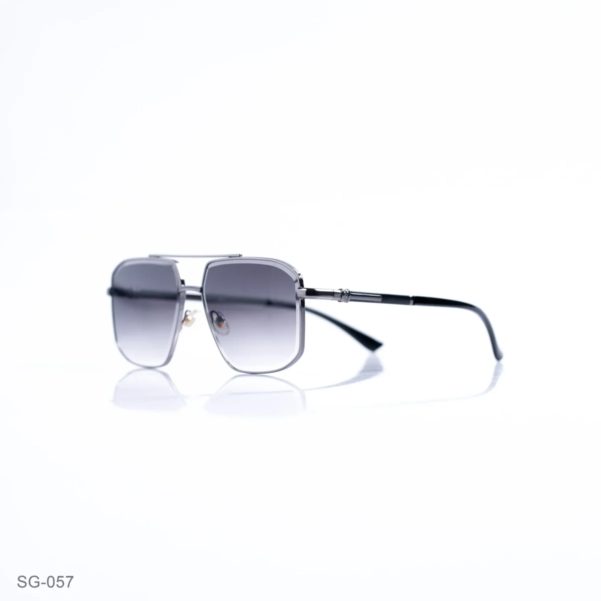 SG-057 - Modern Silver Finish Premium Geometric Sunglasses