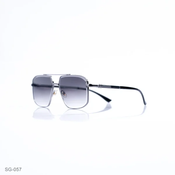 SG-057 - Modern Silver Finish Premium Geometric Sunglasses
