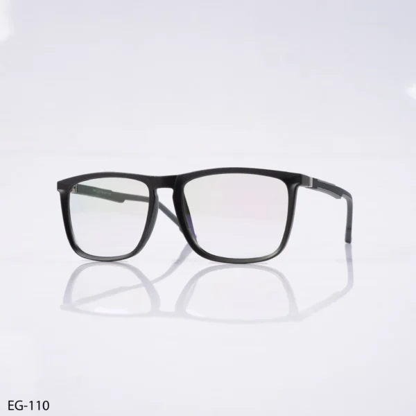 EG-110 – Matte Black Rectangular Full Rim Eyeglasses