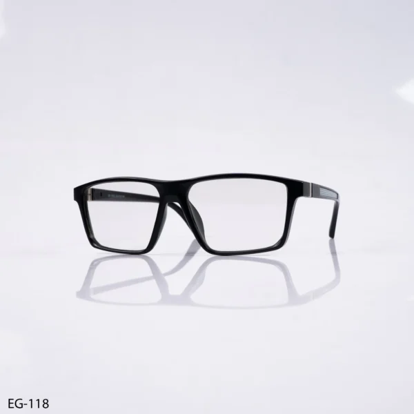 EG-118 – Matte Black Rectangular Full Rim Eyeglasses