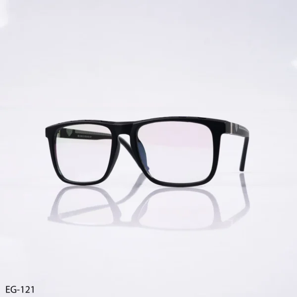 EG-121 – Matte Black Rectangular Full Rim Eyeglasses