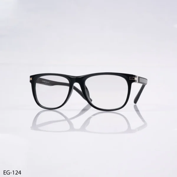 EG-124 – Matt Black Rectangle Full Rim Eyeglasses