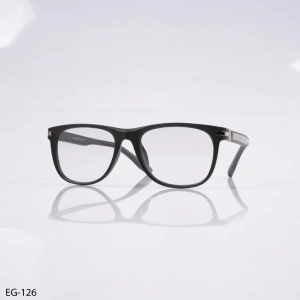 EG-126 – Matt Gray Rectangle Full Rim Eyeglasses