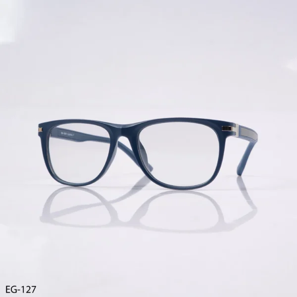 EG-127 – Matt Blue Rectangle Full Rim Eyeglasses