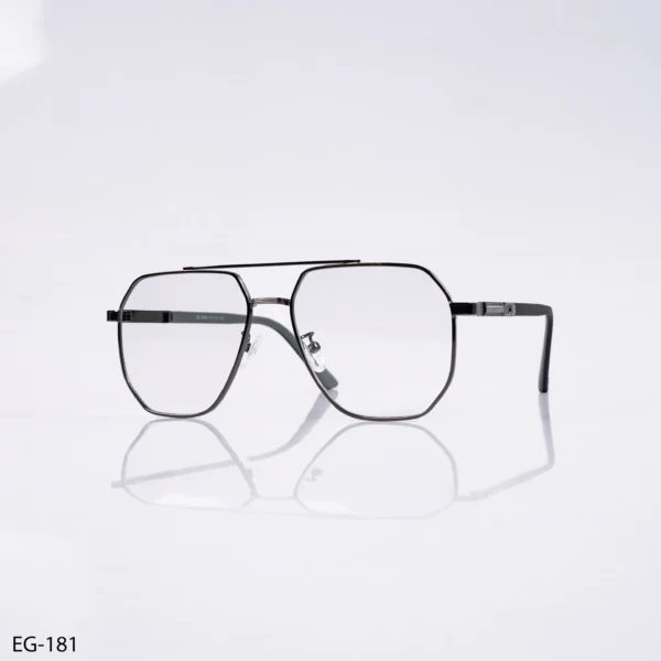 EG-181 – Black Geometric Metal Frame Eyeglasses