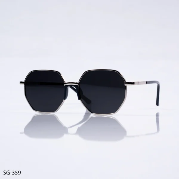 SG-359 – Everyday Full Rim Silver Geometric Polarized Sunglasses