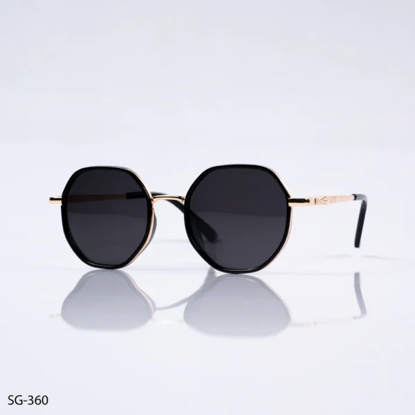 SG-360 – Vogue Full Rim Polarized Golden Geometric Sunglasses