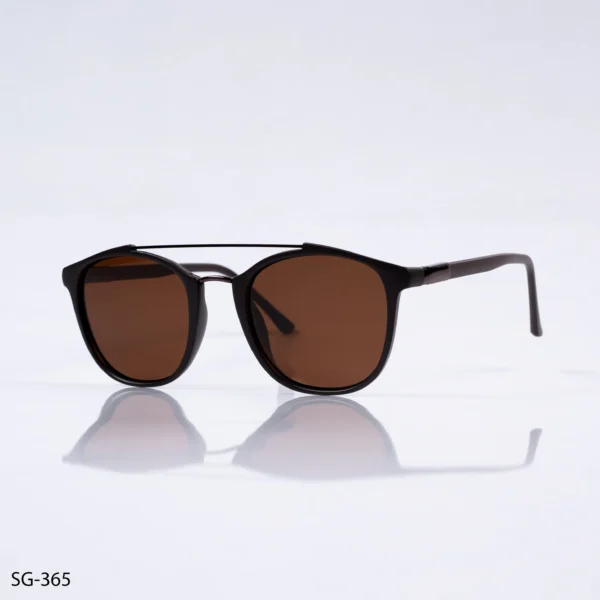 SG-365 – Durable Brown Double Bridge Polarized Full Rim Sunglasses