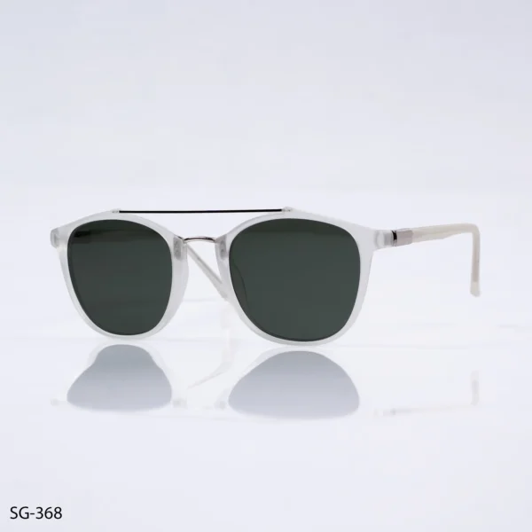 SG-368 – Stylish White Polarized Full Rim Double Bridge Sunglasses